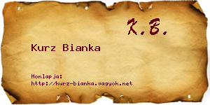 Kurz Bianka névjegykártya